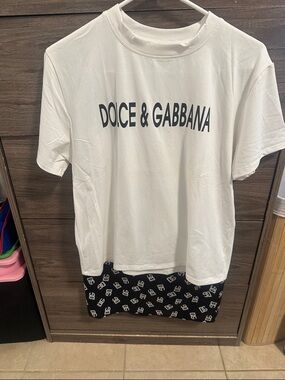 White Tee with Black Logo set size S